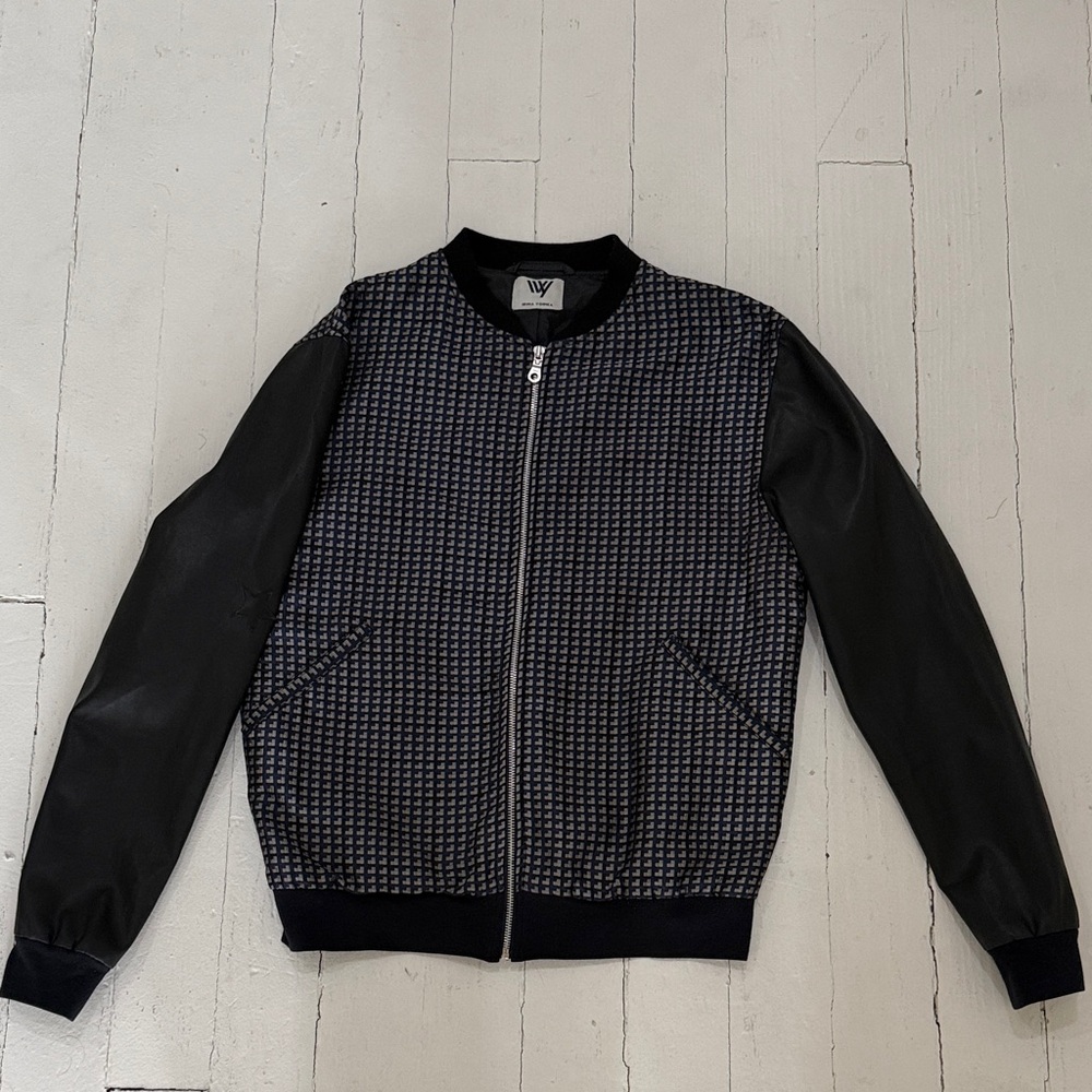 Irina Voinea Black and Gray Bomber Jacket - size small mens (womens medium)
